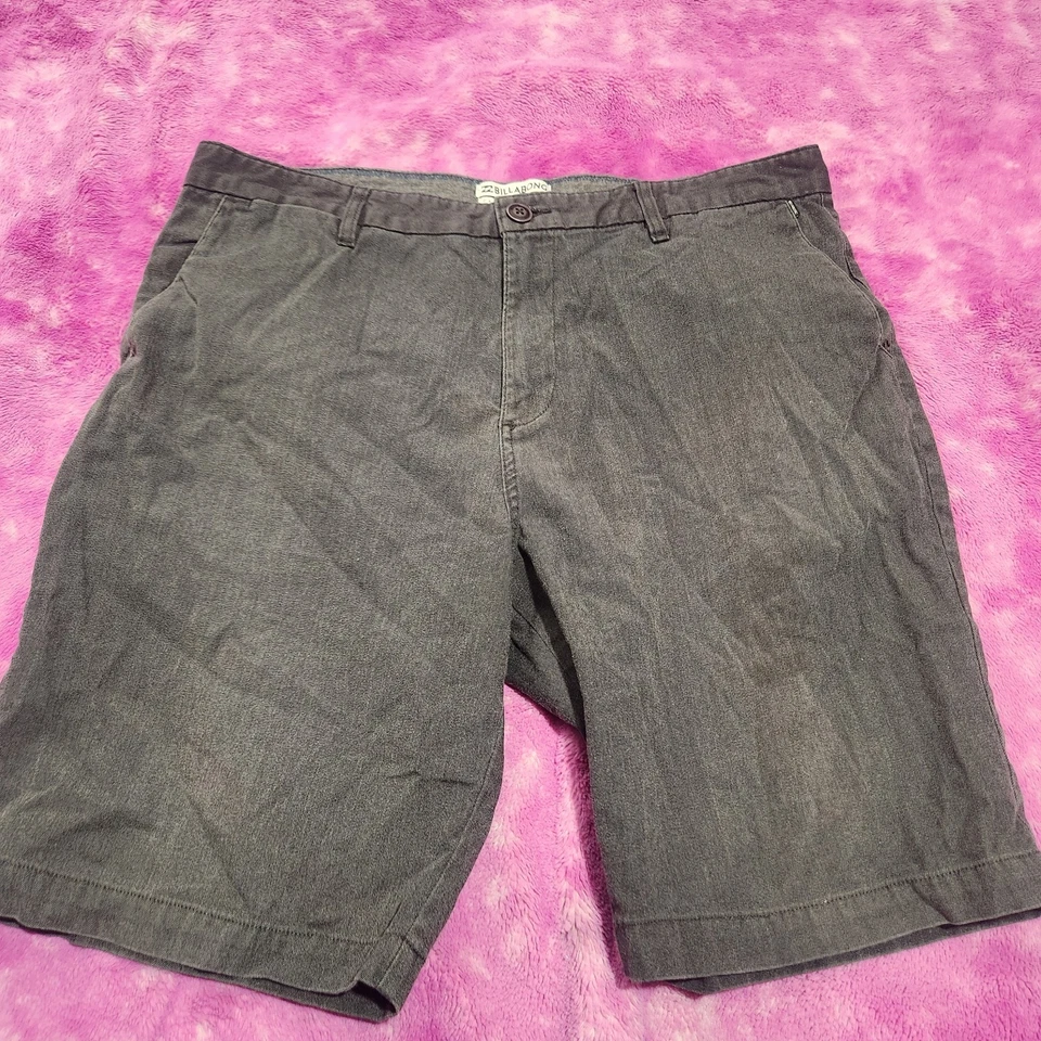 Billabong Carte Stretch Shorts Men’s 38 Gray Chino Flat Front Casual Comfort Fit - Image 1 of 4