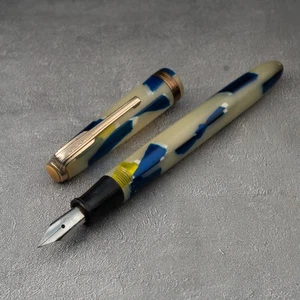 Pluma Estilográfica Nishio 1940 Bombilla de Celuloide Chinoise Patinador Especial Iridio - Imagen 1 de 6