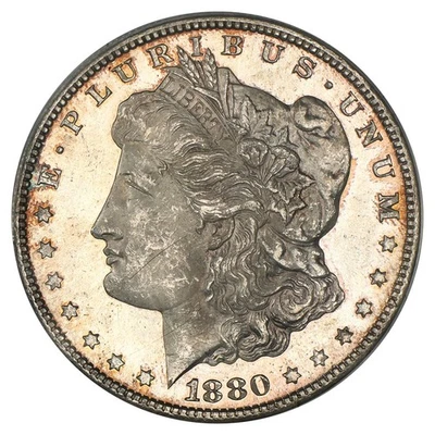 1880 S Morgan Dollar Graded ANACS MS-63 PL Proof Like Cameo! - Image 1 of 4