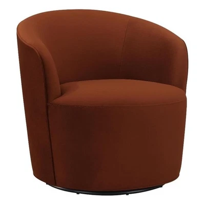 Joyce Upholstered Barrel Back Swivel Chair Burnt Orange - Image 1 of 4