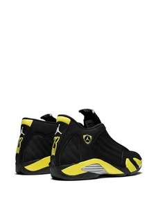 Air Jord4n Retro 14 Thunder Black Vibrant Yellow Sneakers Size 9.5 - Picture 1 of 5