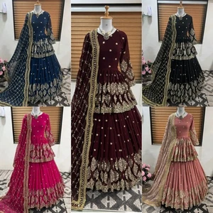 READY MADE LEHNGA CHOLI LEHENGA INDIAN WOMEN WEDDING BRIDAL PARTY WEAR PAKISTANI - Picture 1 of 22