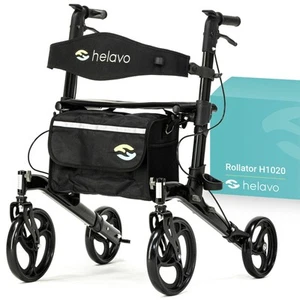 Premium Foldable Rollator with Seat, 10“ Large Front Wheels, 25.2“ Width - Un... - Picture 1 of 6