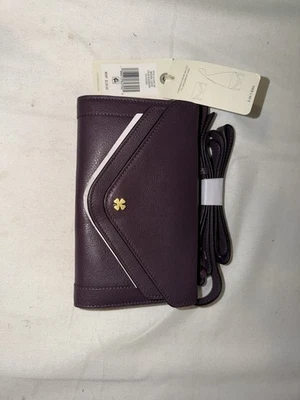 Cartera Bandolera Lucky Brand Love Cuero Morado MRSP $150 Foto 1 de 4