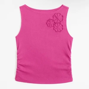 Canotta Abercrombie rosa floreale conchiglia per bambini taglia 17/18 - Foto 1 di 8