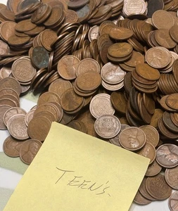 1.000 centavos pequeños de trigo Lincoln de 7 lb para todos los adolescentes 1910-1919 pds centavos - Imagen 1 de 2