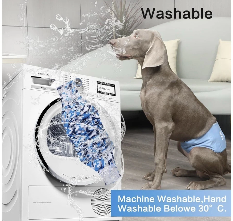 Reusable Dog Belly Bands for Male Dogs Diapers 3Pack Washable Dog Diapers XXL - Image 1 of 4