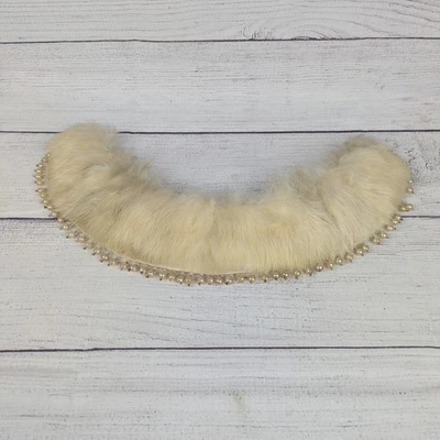 Baar & Beards Inc Round Beaded Fur Collar Material Unknown Handmade Japan - Image 1 of 4