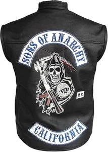 Sons of Anarchy Biker Vest Faux Leather Motorcycle Club Harley Davidson Jacket - Picture 1 of 3