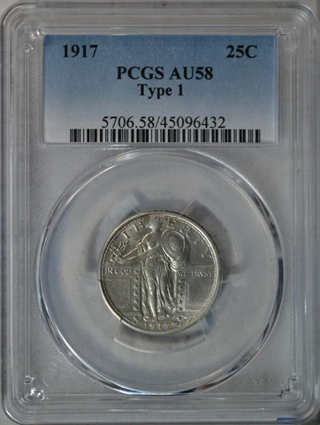 1917 Standing Liberty quarter, type 1, PCGS AU58..........Type Coin Company Cover