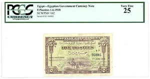 Egypt ... P-162 ... 5 Piastres ... 1.6.1918 ... *VF* PCGS 25 (VF) - Picture 1 of 2