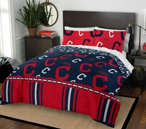 Cleveland GUARDIANS  MLB Rotary Queen Bed in a Bag Set  NEW 2023 Cover