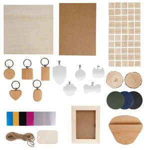 75pcs Laser DIY Material For CNC Engraver Laser Cutting Engraving Wood Metal - Bild 1 von 9