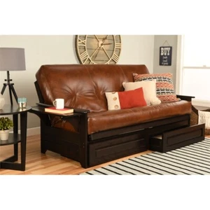 Phoenix Frame-Espresso Finish-Oregon Trail Saddle Mattress-Storage Drawers - Picture 1 of 1