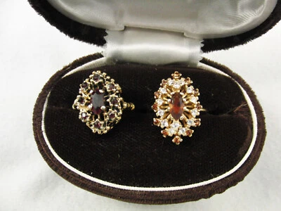 Quality Costume Ring 18KT HGE orange topaz colored marquise stone size 6.5 + 1 Foto 1 de 4