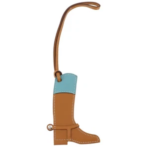 HERMES Paddock Botte Stivali Borsa Charm Maggiordomo Veloce Sabbia Naturale 90275304 - Foto 1 di 7