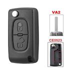 VA2 CE0523 For Peugeot 308 207 307 3008 2 Button Flip Remote Key Fob Cover Case