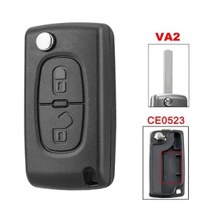 VA2 CE0523 For Peugeot 308 207 307 3008 2 Button Flip Remote Key Fob Cover Case - Picture 1 of 10