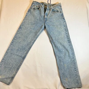 Vintage Men's Levi’s  Jeans Light Blue Denim Medium Wash 34 X 36 Zipper Stain - Picture 1 of 16