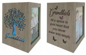 Grandkids Tree Wooden 4"x 6" Collage Photo Picture Frame LED Light Colour Change - Bild 1 von 11