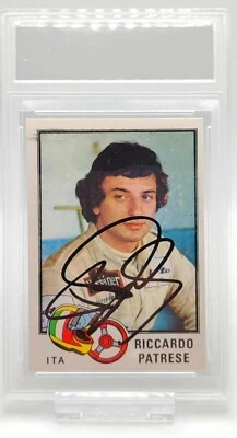 F1, FÓRMULA 1 RICCARDO PATRESE FIRMADO EXTRA RARO FIGURA PANINI TARJETA ADHESIVA Foto 1 de 2
