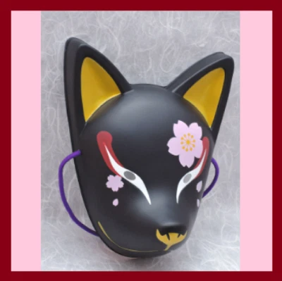 Komendo Full Face Fox Mask Kitsune Tenko mask Yozakura Cherry blossoms at night - Image 1 of 4