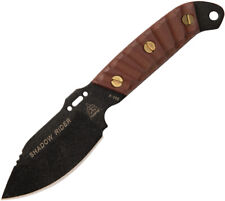 TOPS Knives Shadow Rider Fixed BLK Blade Mountain Tread Tan Handle Knife SDRD01