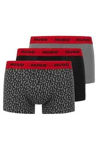Boss HUGO Briefs Boxers 3 Pack Mens S Triplet Pack Grey, Grey Logo & Black NIP - Picture 1 of 10