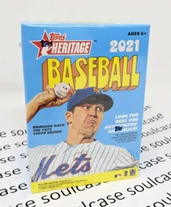 New 2021 MLB Topps Heritage Blaster Box Baseball 8 Packs 72 Cards Total SEALED - Picture 1 of 2