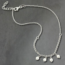 Silberdream Ankle Chain 925 Silver 25cm Pearls Ladies White SDF5225W