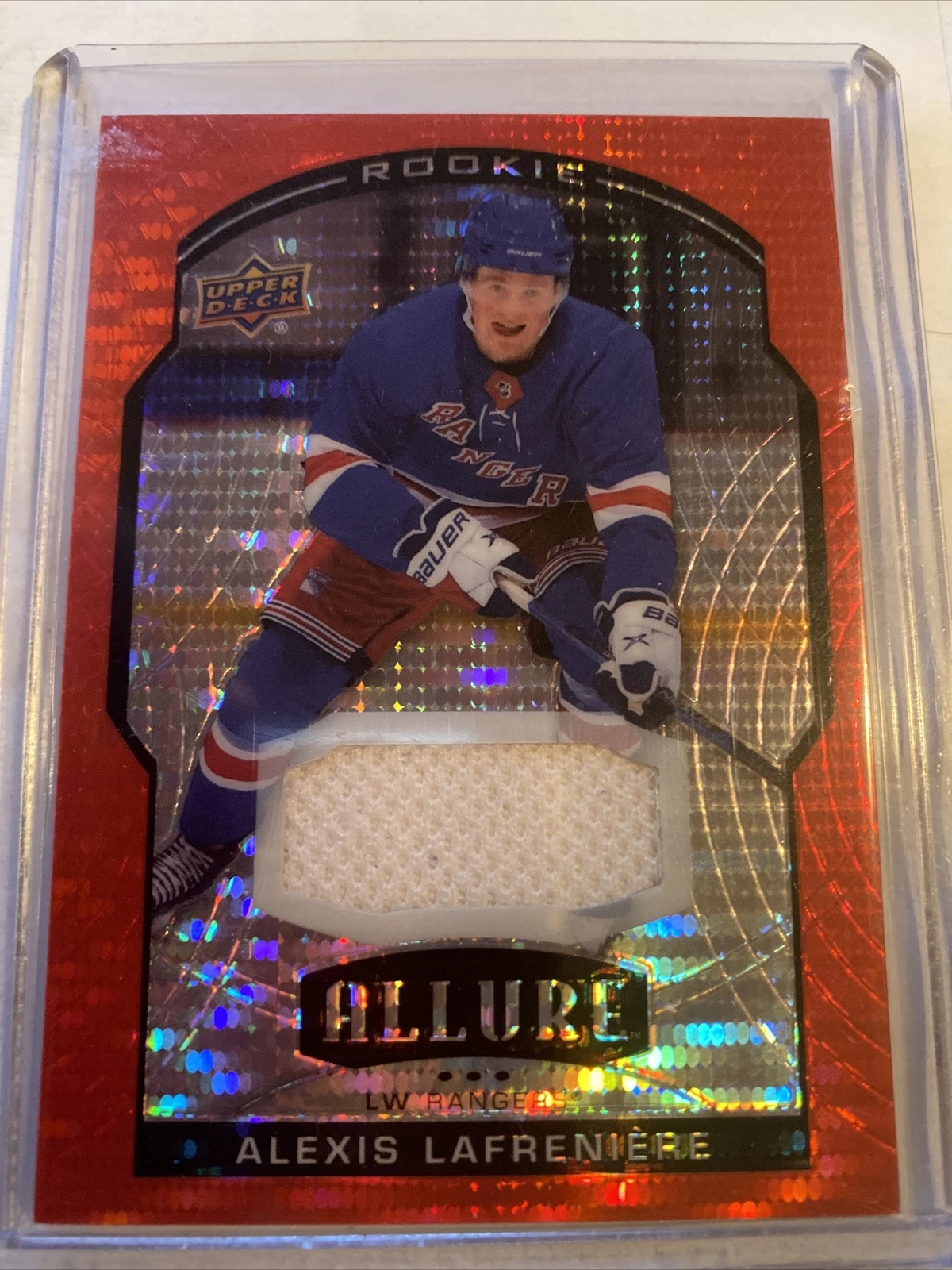 ALEXIS LAFRENIERE 2020-21 UPPER DECK ALLURE RED RAINBOW JERSEY ROOKIE RC #100