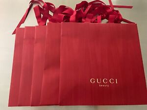Lot 5 GUCCI  Red Authentic Gift Bag ~ Medium ~ New