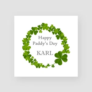Personalised Handmade St Patrick's Day Card - Him/Her, Paddy, Shamrock Wreath - Picture 1 of 5