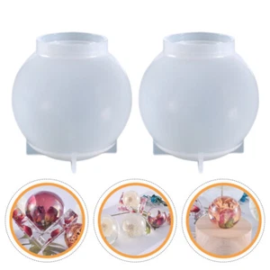 2 Pcs Ball Mold Transparent Jelly Molds Epoxy Sphere DIY Crystal Craft Mould - Picture 1 of 12