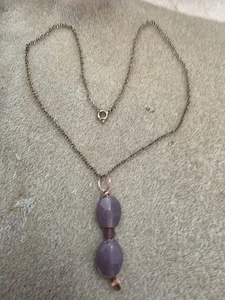Handcrafted Lavender  Faceted Bead Necklace, Jewelry By, d Vintage Chain Springr - Picture 1 of 4
