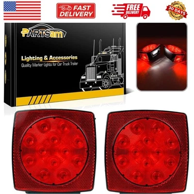 Luz LED cuadrada sumergible para remolque 12V, rojo blanco LED parada giro cola licencia... Foto 1 de 4