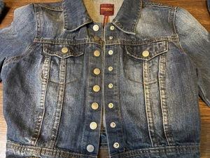 Chaqueta de mezclilla recortada Y2K Highway Jeans NIÑAS PEQUEÑA lavado ácido - Imagen 1 de 7