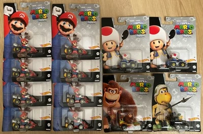 (Lote de 12) Mattel Hot Wheels Super Mario Bros. Película Mario, Koopa Troopa & Toad Foto 1 de 2