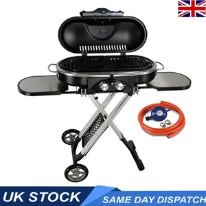 Portable Gas BBQ Folding 2 Burners High Quality Ideal for Garden Camping Caravan - Picture 1 of 12