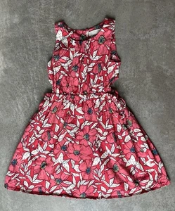 Zara Girls Sleeveless A Line Lined Floral Dress Red Size 8 - Picture 1 of 8
