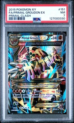 PSA 7 Full Art Primal Groudon EX 151/160 Primal Clash Pokemon - Image 1 of 2