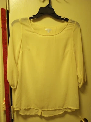 Charming Charlie Blouse Size Small Women Sheer Blouse 3/4 Sleeve Button Back - Image 1 of 4