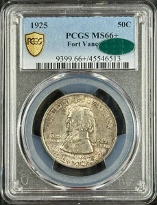 1925 50c Fort Vancouver Commemorative Half Dollar PCGS MS66+ CAC PQ+ Coin - Picture 1 of 5