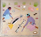 1996 Original Harrison Begay painting, "Navajo Sand Painters at Work" Rare!
