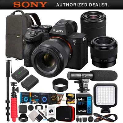 Sony a7IV Full Frame Mirrorless Camera + 50mm F1.8 + 28-70mm 2 Lens a7 IV Bundle - Image 1 of 4