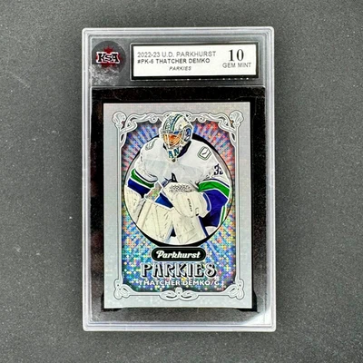 2022-23 Upper Deck Parkhurst Parkies Thatcher Demko #PK-6 KSA 10 - Image 1 of 2