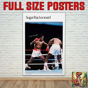 Sugar Ray Leonard Sports Illustrated 1980s Repro Poster- up to 36" - Picture 1 of 2
