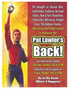 Eingewählte Einführung auf der Expo Pat Lawlor Jersey Jack Flipper Flyer/Anzeige/Broschüre - Bild 1 von 1