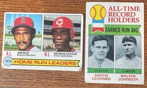 Jim Rice George Foster Dutch Leonard Walter Johnson 1979 Topps Baseball Cards - Picture 1 of 4