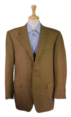 Canali Brown Gold Houndstooth Wool Sportcoat Blazer 44R - Image 1 of 4